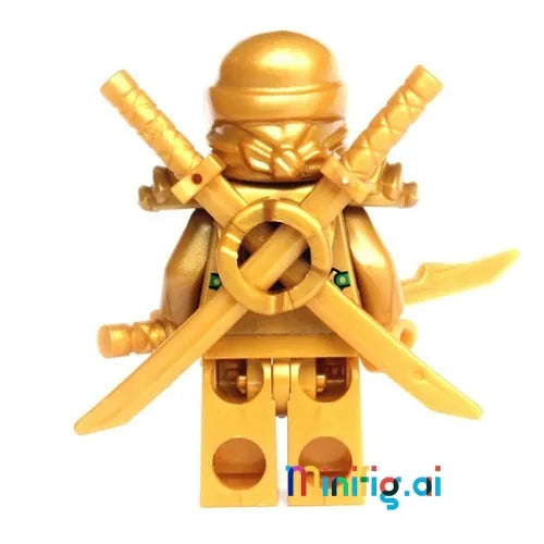 LEGO Ninjago Lloyd Golden Ninja Minifigure From Sets 71239 & 70505 & 70503, Back View, njo073, B00AY3IQCW