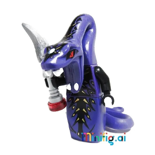 LEGO Ninjago Minifigure - Pythor P. Chumsworth Purple Snake with Bone Blade from set 9449, Front View, njo060, B00854JBS0