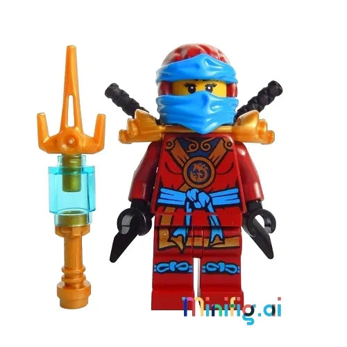 LEGO Ninjago Nya Deepstone Armor Minifigure with 3 weapons From Sets 70738 & 70751, Front View, njo165, B01ALRJI6S