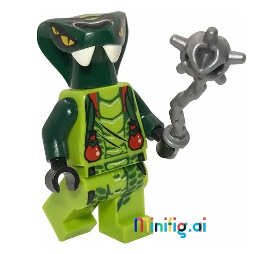 LEGO Ninjago Spitta Minifigure with Morning Star Weapon From Set 9449, Left Side, njo058, B00854JJL4