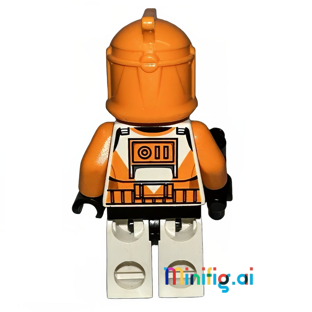 LEGO Star Wars Bomb Squad Clone Trooper Minifigure with Blaster Rifle from set 7913 bricklink sw0299, Rear View, B004H3SK3K