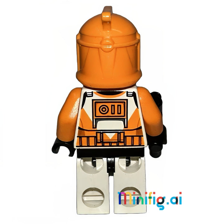 LEGO Star Wars Bomb Squad Clone Trooper Minifigure with Blaster Rifle from set 7913 bricklink sw0299, Rear View, B004H3SK3K