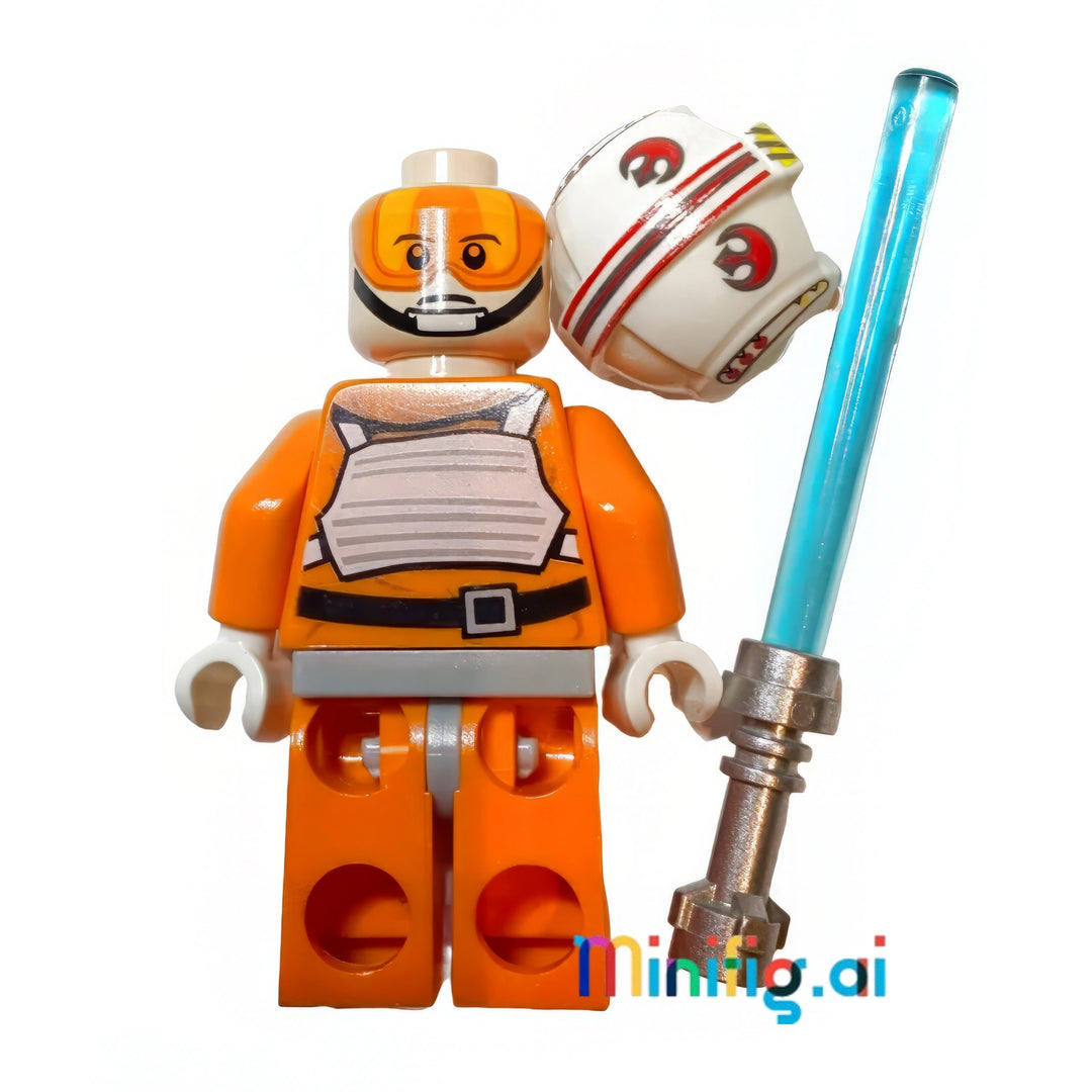 LEGO Star Wars Luke Skywalker Minifigure With Lightsaber From Set 75014, bricklink sw0461, Rear View, B004ZHODVQ