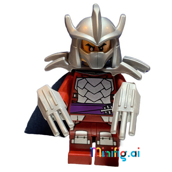 LEGO Teenage Mutant Ninja Turtles Shredder Minifigure With Two Silver Bladed Claws From Set 79101, bricklink tnt020, Front View, B00AYKRY1E