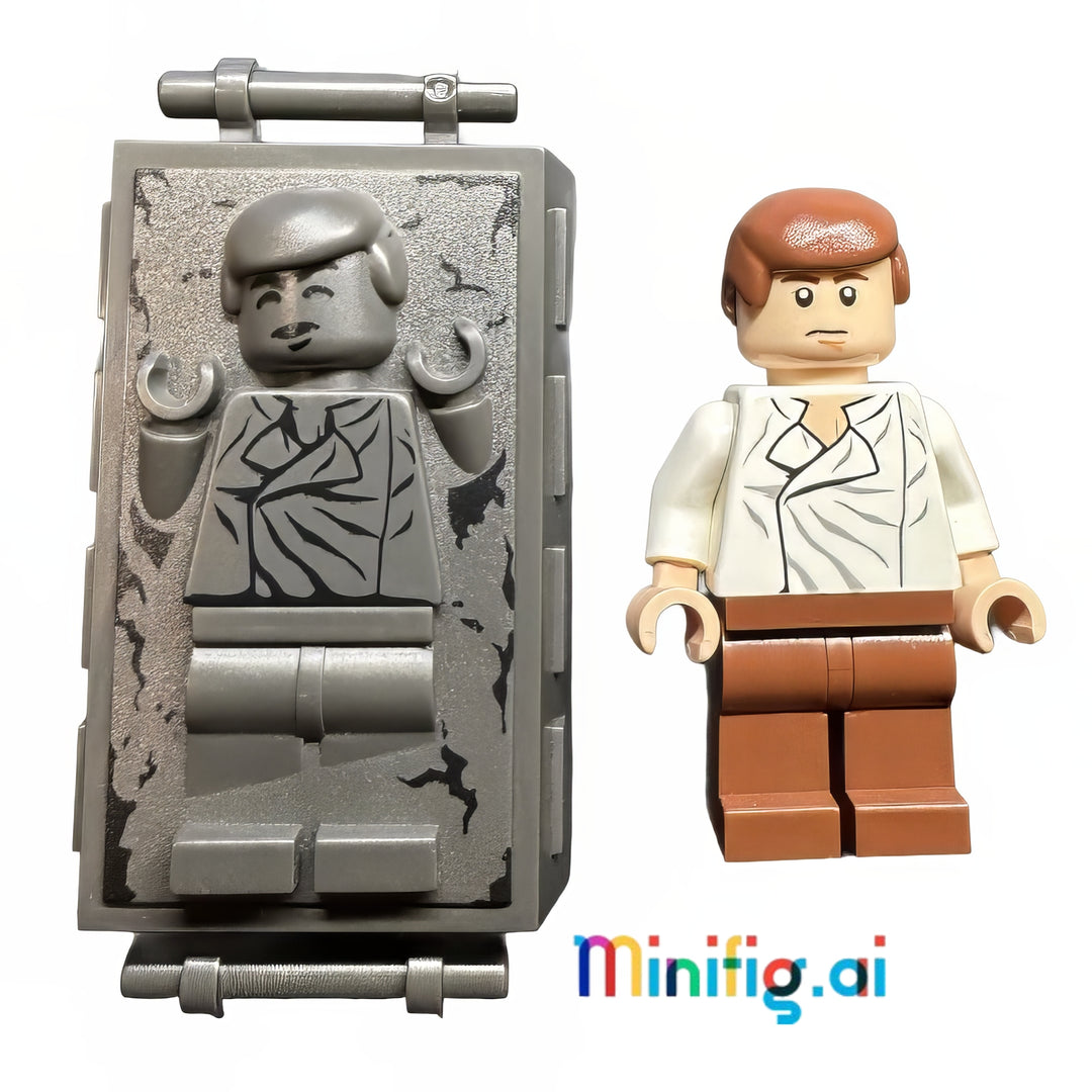 Get the LEGO Star Wars Han Solo minifigure with detailed carbonite block. Perfect collectible for ages 8+, ideal for fans who love building and Star Wars.