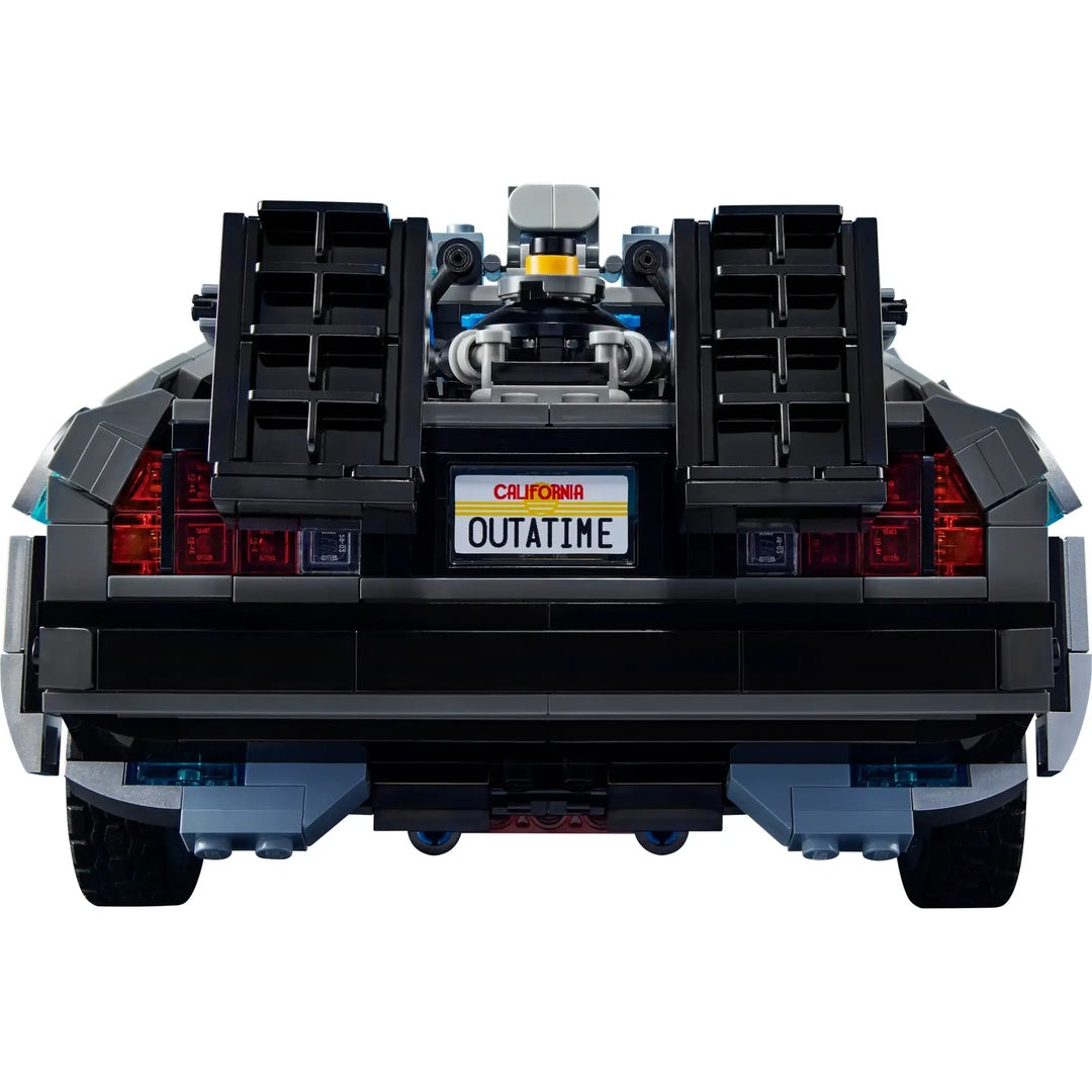 LEGO BTTF DeLorean: Creator Expert scale, 14" long. Detailed interior, transforming features. Doc & Marty minifigs. Movie-accurate time machine model.