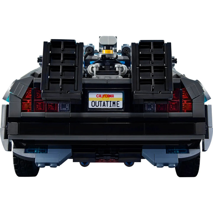 LEGO BTTF DeLorean: Creator Expert scale, 14" long. Detailed interior, transforming features. Doc & Marty minifigs. Movie-accurate time machine model.