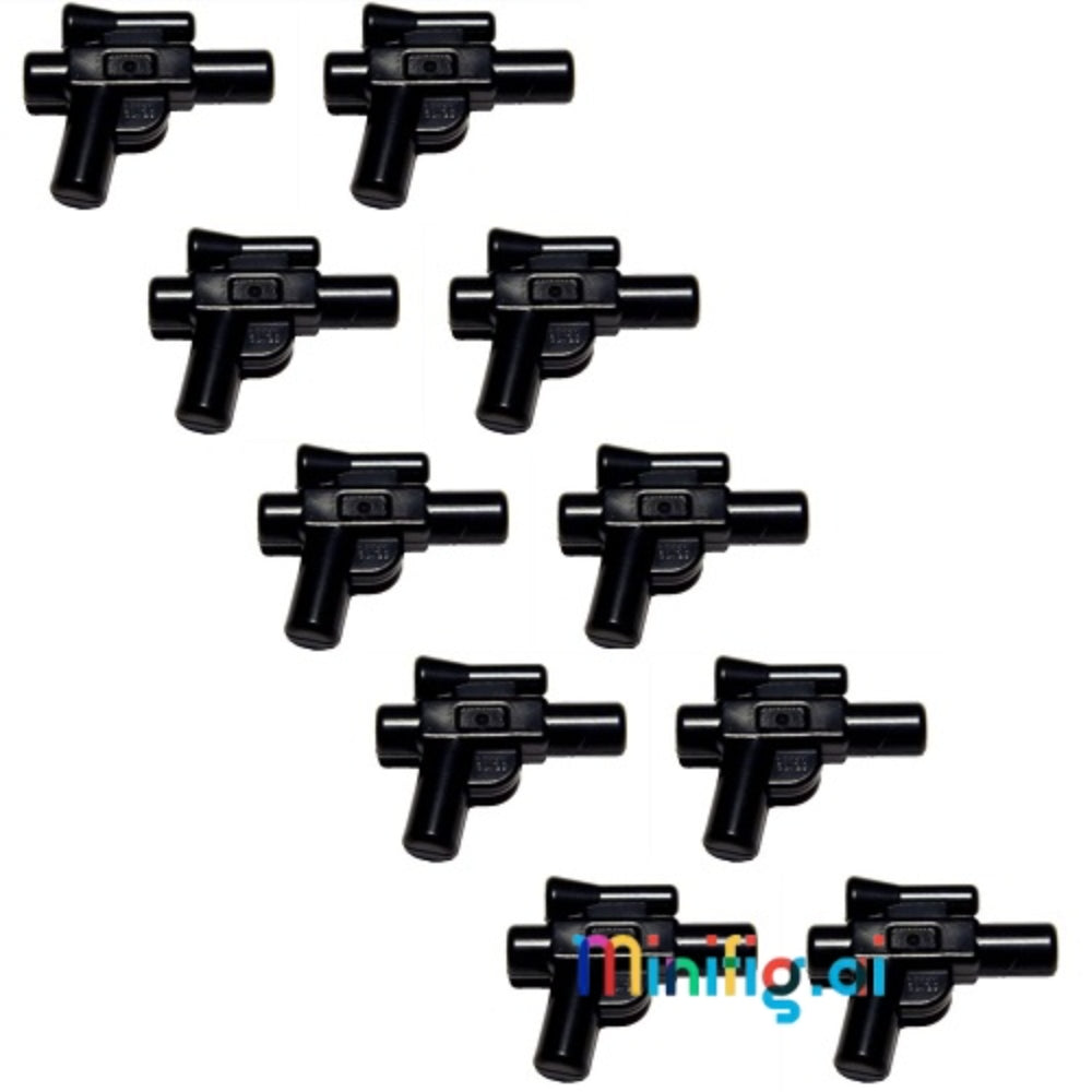 Lot of 10x Star Wars Minifigure Accessory Short Small Blaster Weapon
