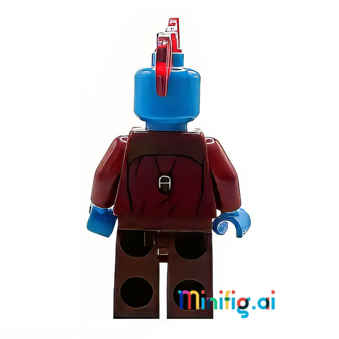 Marvel Super Heroes Yondu Minifigure with Silver Arrow from set 76080, bricklink sh0379, Rear  View, B06XV4CDJ1