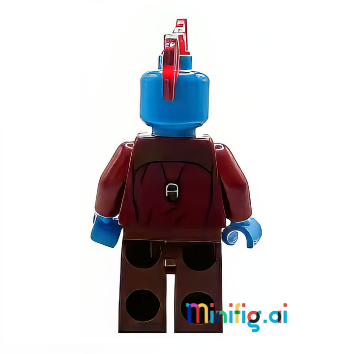 Marvel Super Heroes Yondu Minifigure with Silver Arrow from set 76080, bricklink sh0379, Rear  View, B06XV4CDJ1
