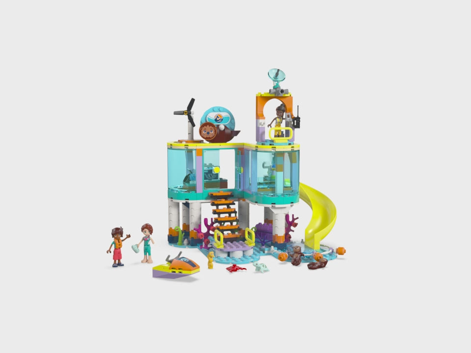 LEGO 41736 Sea Center: Friends rescue marine life! 3 mini-dolls, 4 animals, rehab area & accessories. Ocean play for 7+. #LEGOFriends #SeaLife