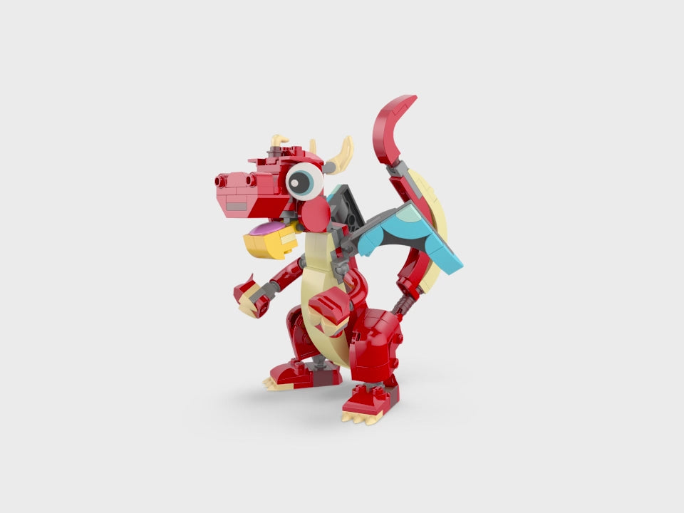 LEGO Red Dragon 31145: 3-in-1 creature builder! Posable models spark creativity. Ideal gift for budding LEGO fans ages 6+. #LEGOCreator #AnimalSet