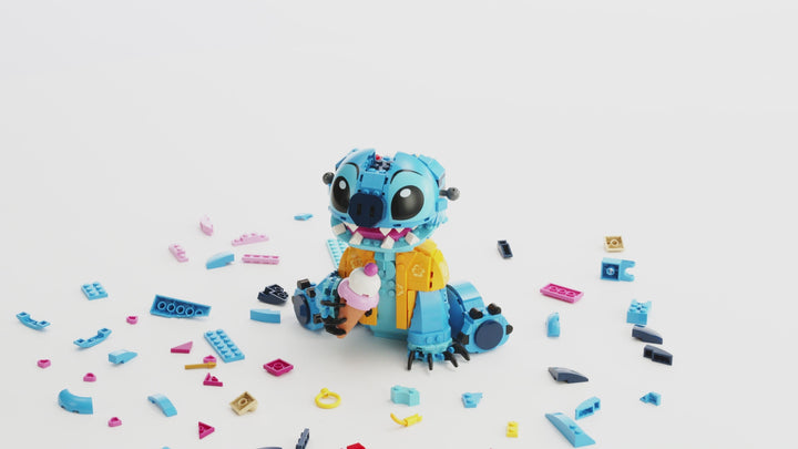 Discover LEGO Disney Stitch 43249: Buildable 8" alien with movable features. Create, play & display this 730-piece set. Ages 9+. #LEGODisneyCharacters
