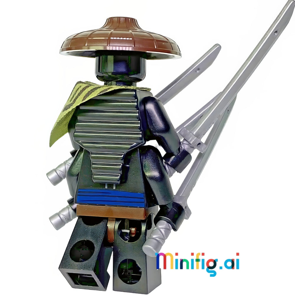 LEGO Ninjago Jungle Garmadon Minifigure with 4 silver swords From Sets 70608 & 70617, Rear View, njo310, B07CKCWP2G