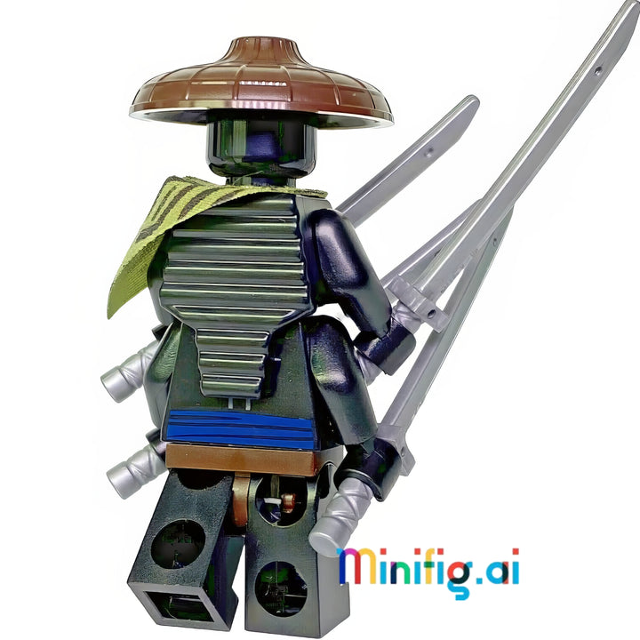 LEGO Ninjago Jungle Garmadon Minifigure with 4 silver swords From Sets 70608 & 70617, Rear View, njo310, B07CKCWP2G