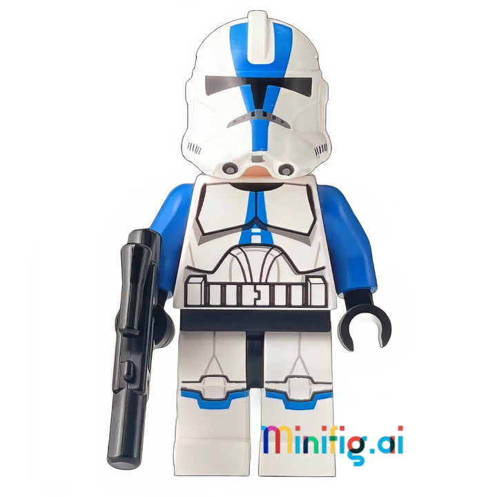 Build your Grand Army with LEGO 501st Clone Trooper! Features detailed armor, blue markings, and combat blaster. Essential for Star Wars battle scenes.