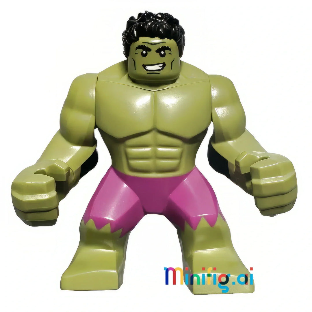 Grab the LEGO® Marvel Super Heroes Hulk Minifigure in magenta pants! Perfect for kids and Marvel collectors. Add Hulk’s smash power to your LEGO® world!