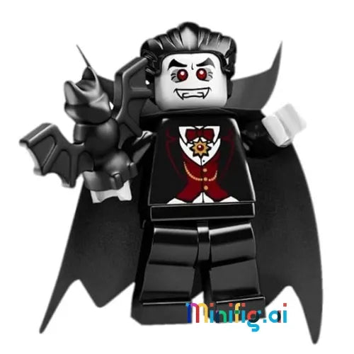 LEGO Witch Minifigure from Series 2 features a green face, detailed black robe, dual-molded legs, pointed hat, and broomstick from Set 8684!