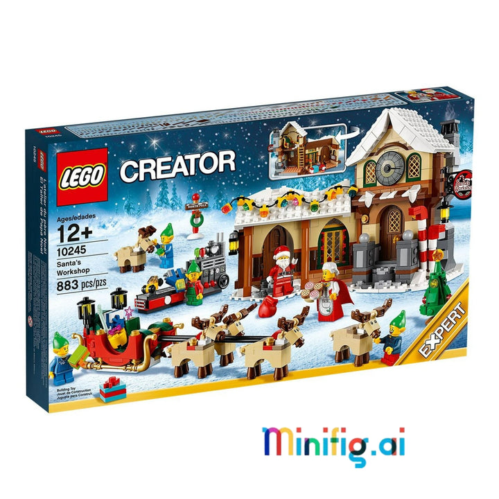 LEGO 10245 Santa's Workshop: Build Christmas magic! 883 pieces, 6 minifigures & reindeer. Festive fun for ages 12+. #LEGOWinterVillage #HolidaySet