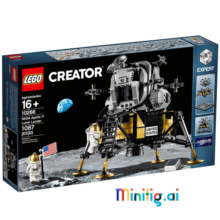 Build Apollo 11 legacy in LEGO 10266! Accurate lander, crater base & golden helmets. Expert set for 14+. #LEGOCreator #SpaceHistory