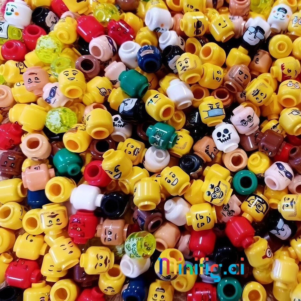 Bulk LEGO® Minifigure Heads - Pack of 10 to 100 exclusive collection