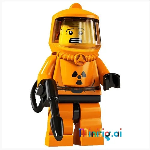 LEGO Hazmat Guy Collectible Minifigure Series 4 From Set 8804 bricklink col04-13, Front View, B004WM25U0