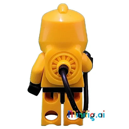 LEGO Hazmat Guy Collectible Minifigure Series 4 From Set 8804 bricklink col04-13, Rear View, B004WM25U0