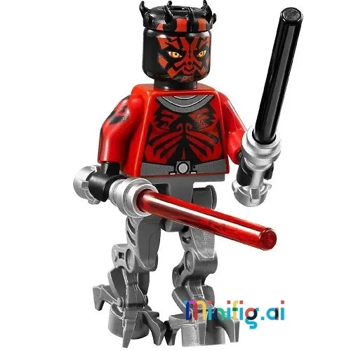 LEGO Star Wars Lego Darth Maul Cyborg with Dual Lightsabers From Set 75022, Front View, sw0493, B00EQKI4BW
