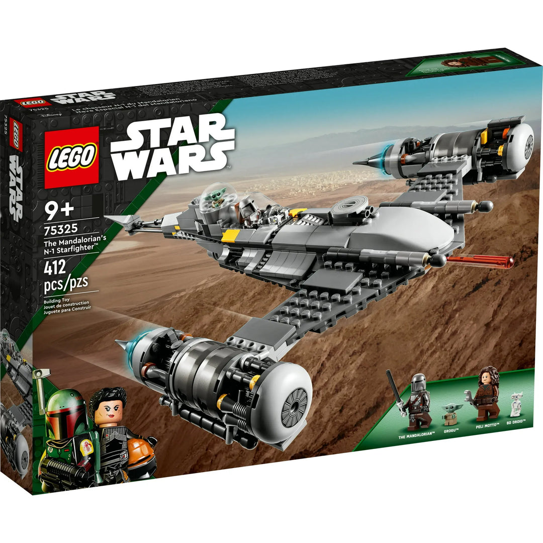 Mandalorian's N-1 Starfighter (75325): Tatooine tales come alive. 4 minifigures, spring-loaded shooter. Cockpit, cargo space. Perfect for display.